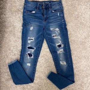 American eagle ripped skinny jeans